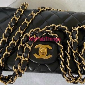CHANEL classic mini rectangle flap lambskin ghw